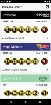 Lottery android App screenshot 2